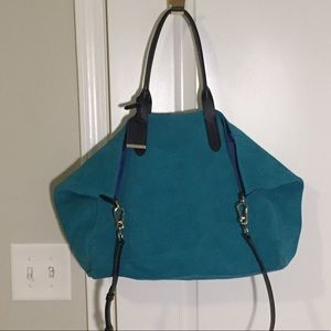 Cole Haan Turquoise Suede Shoulder/Crossbody Bag